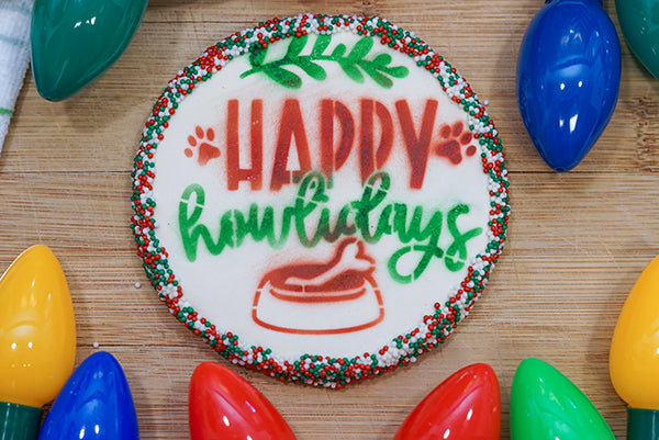 Christmas Holiday Dog Treats Limited Ingredient Happy Howlidays or First Fur-ever Christmas Cookies XL Pet Gift for Dog Lovers