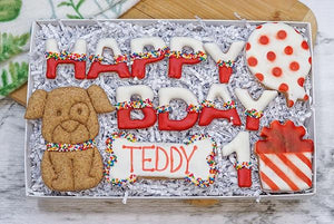 Custom Dog Birthday box | Happy Barkday Cookie Gift Box