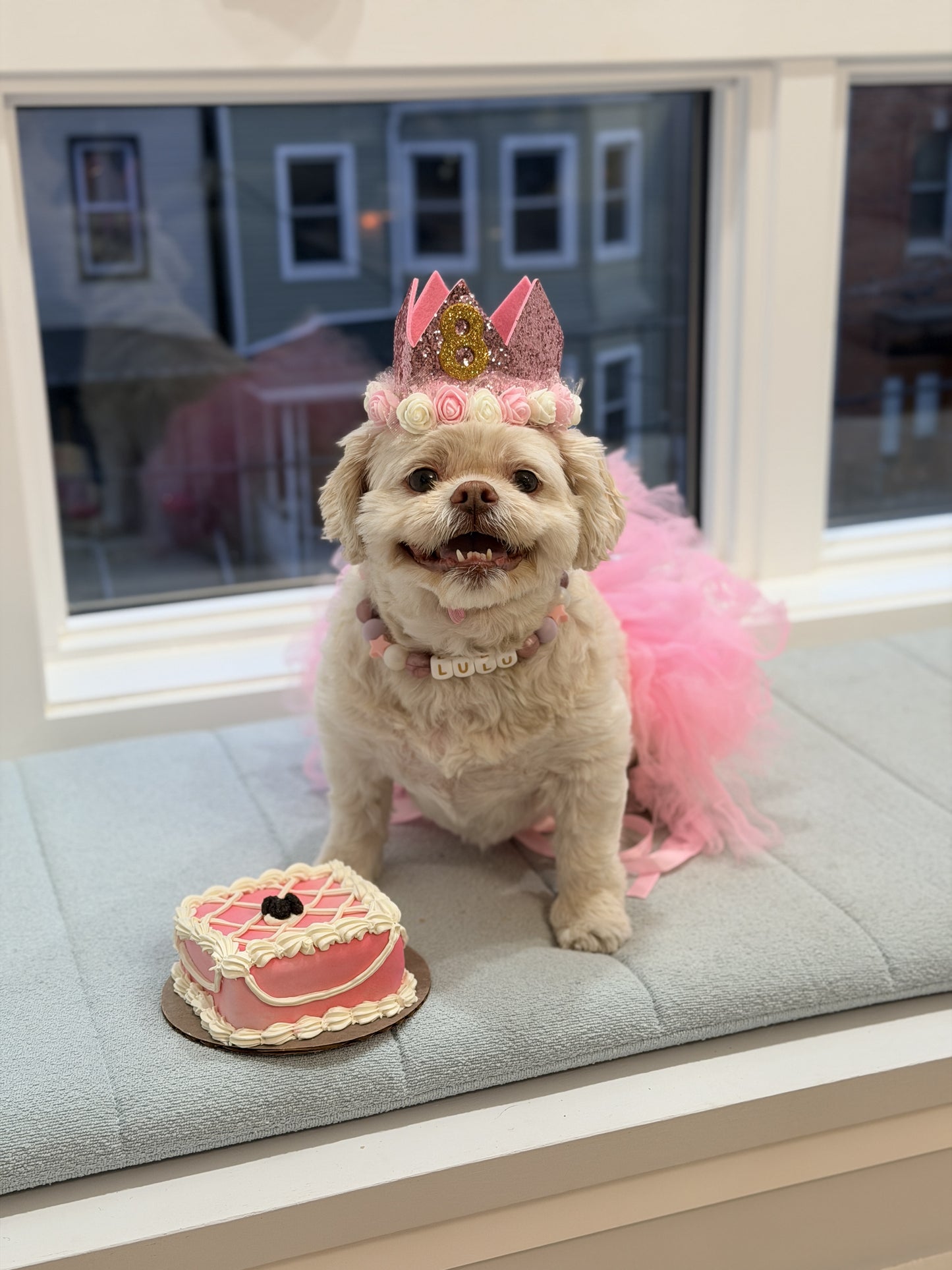 Personalized Vintage Dog Birthday Cake – 4” Square Pup Celebration Cake
