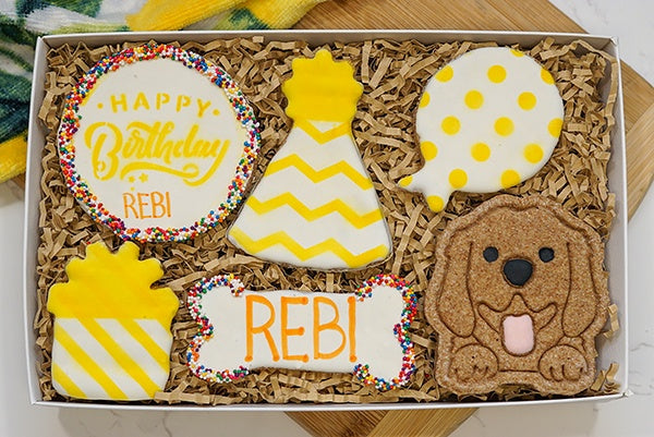 Custom Dog Birthday box | Happy Barkday 6 Cookie Gift Box