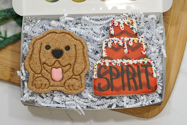 Custom Dog Birthday Cake Box | Dog Treat 2 Cookie Gift Box