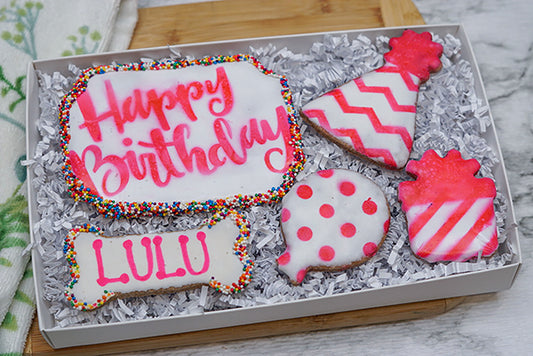 Custom Dog Birthday Box | Dog Treat 5 Cookie Gift Box
