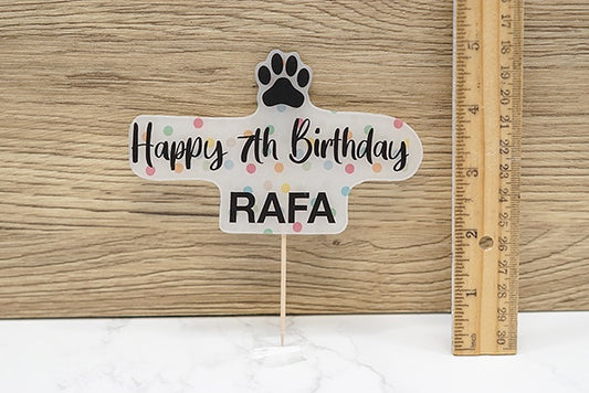 Dog Birthday Personalized Cake Topper
