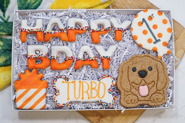 Custom Dog Birthday box | Happy Barkday Cookie Gift Box