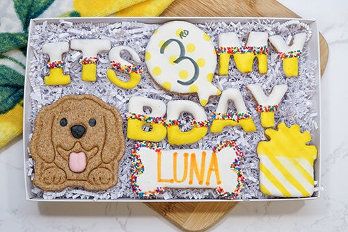 Custom Dog Birthday box | Happy Barkday Cookie Gift Box | It's My Bday