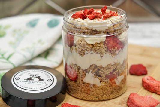 Healthy Dog Treats Strawberry Peanut Butter Banana Puppy Parfait- Pet Gift for Dog Lovers