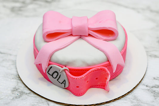 Custom Bowtie Dog Birthday Cake Treat 4" inch Pet Gift for Dog Lovers