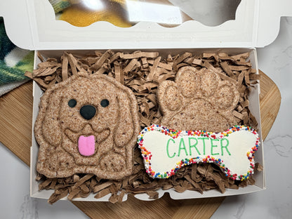 Custom Dog Birthday Box  | Personalized Dog Treat 2 Cookie Gift Box