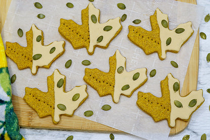 Healthy Fall Dog Treat- Turmeric & Pumpkin Leaf Biscuits- Dog Lover Gift