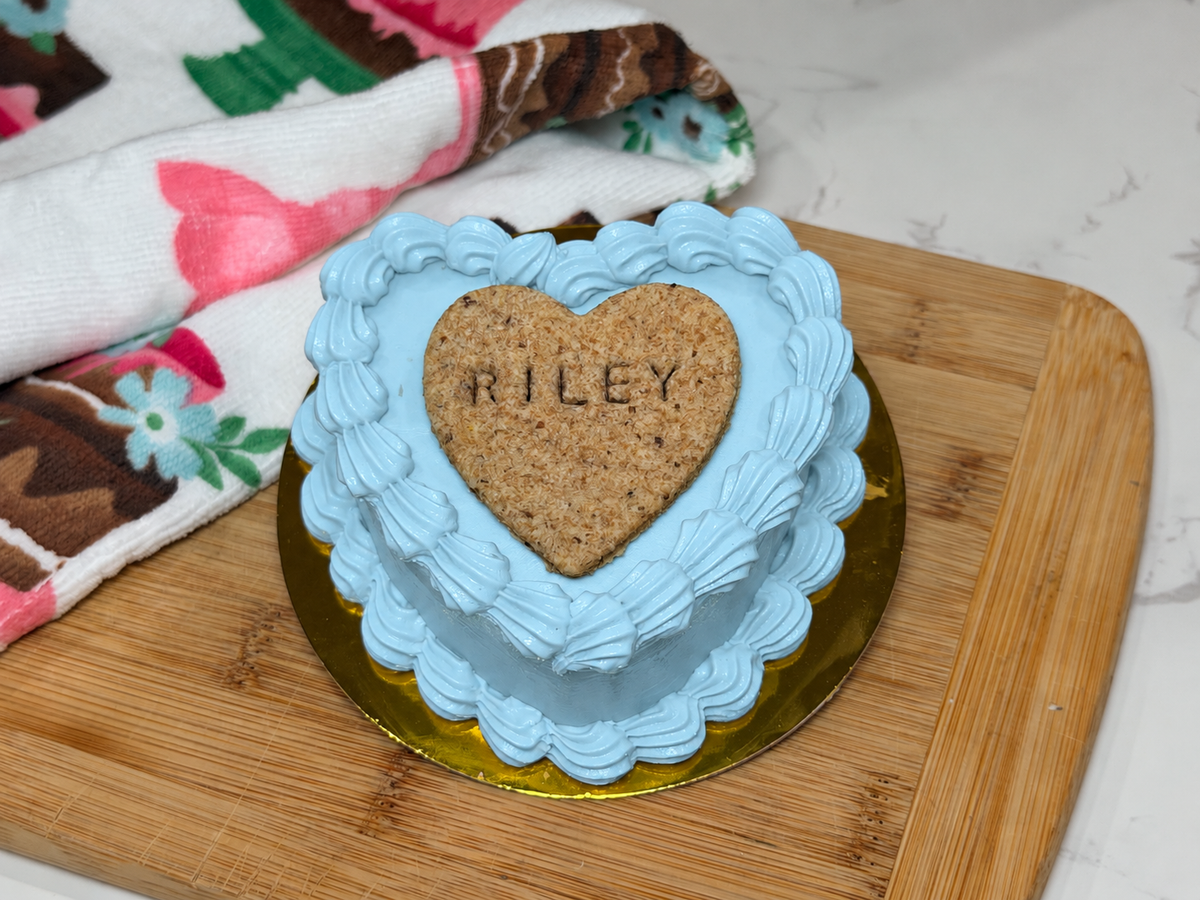 Personalized Heart Dog Birthday Cake with Custom Name Cookie