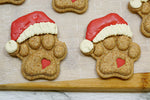 Christmas Holiday Ornament Dog Treats Limited Ingredient Paw Print Santa Cookies Pet Gift for Dog Lovers