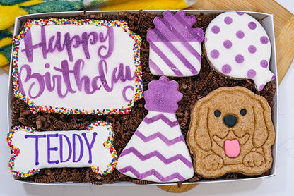 Personalized Dog Birthday Treat Box – Custom Iced Birthday Cookies for Dogs