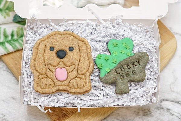 St. Patrick's Day Dog Treat Box  |  2 Cookie Gift Box Set