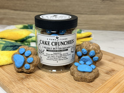 Peanut Butter Banana Cake Crunchies – Dehydrated Paw Dog Treats