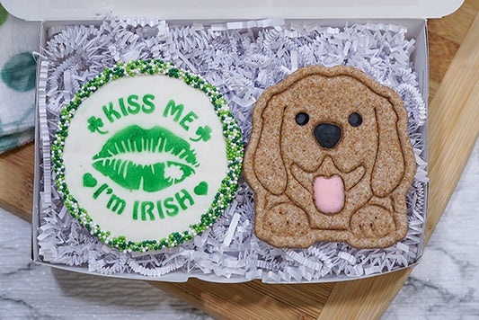 St. Patrick's Day Dog 2 Treat Box  |  2 Cookie Gift Box Set