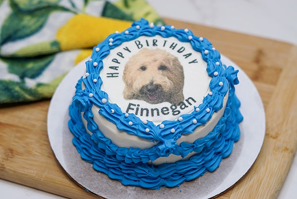 Custom Photo Portrait Vintage Dog Birthday Cake Treat 4" inch Personalized Pet Gift for Dog Lovers