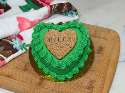 Personalized Heart Dog Birthday Cake with Custom Name Cookie