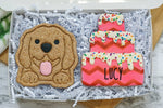 Custom Dog  Birthday Cake Box  | Dog Treat 2 Cookie Gift Box