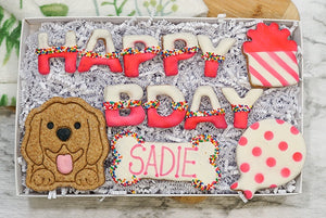 Custom Dog Birthday box | Happy Barkday Cookie Gift Box