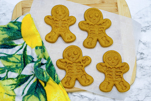Healthy Halloween Dog Treat- Turmeric Skeleton Biscuits- Dog Lover Gift