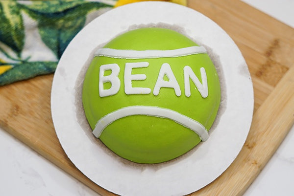 Custom Birthday Dog Tennis Ball Cake Treat 4" or 6"inch Peanut Butter & Banana Personalized Pet Gift for Dog Lovers