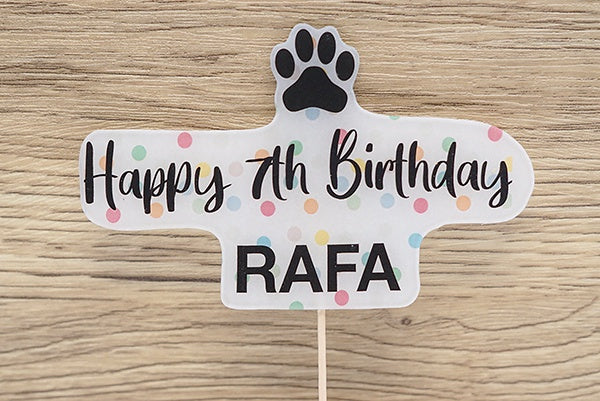 Dog Birthday Personalized Cake Topper