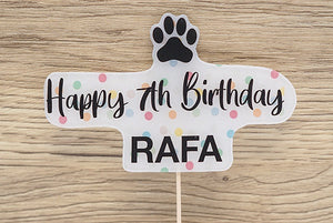 Dog Birthday Personalized Cake Topper