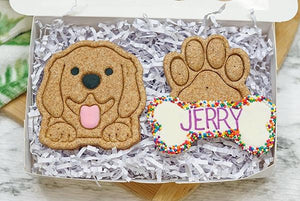 Custom Dog Birthday Box  | Personalized Dog Treat 2 Cookie Gift Box