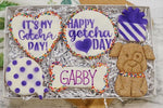 Custom Dog Adoption Box  | Welcome Home Happy Gotcha Day Dog Treat 5 Cookie Gift Box