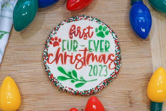 Christmas Holiday Dog Treats Limited Ingredient Happy Howlidays or First Fur-ever Christmas  Cookies XL  Pet Gift for Dog Lovers