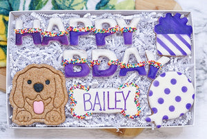 Custom Dog Birthday box | Happy Barkday Cookie Gift Box