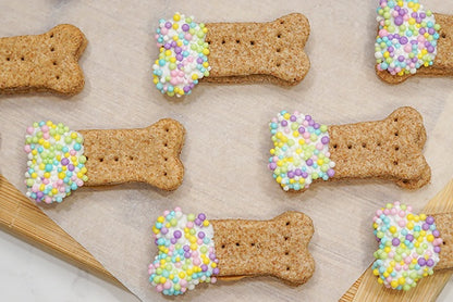 Healthy Easter Dog Treats- Spring Peanut Butter Bone Cookies