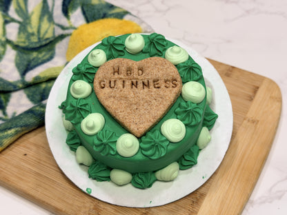 Vintage Style Dog Birthday Cake with Custom Name Bone Cookie Topper | All Natural Dog Safe Cake