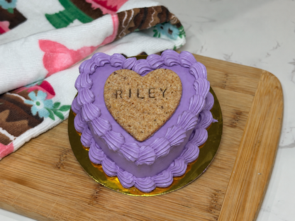Personalized Heart Dog Birthday Cake with Custom Name Cookie