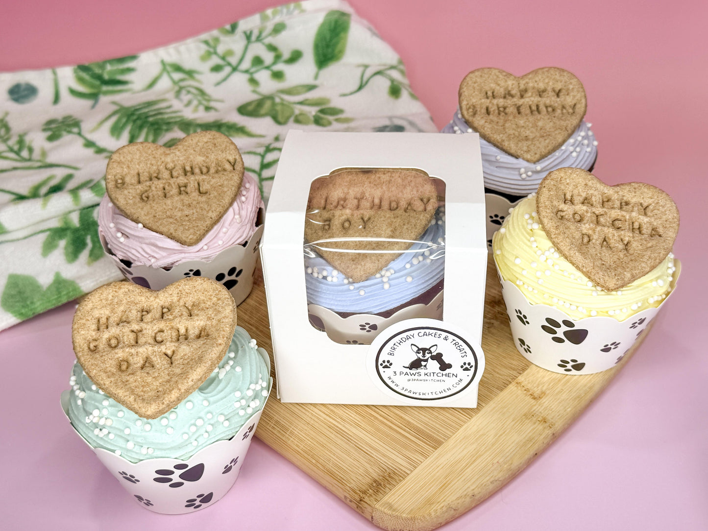 Dog Birthday Cupcake Gift Box | Gourmet Gotcha Day Dog Treat