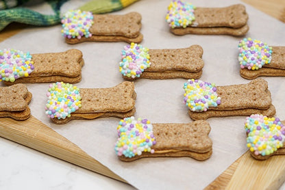 Healthy Easter Dog Treats- Spring Peanut Butter Bone Cookies