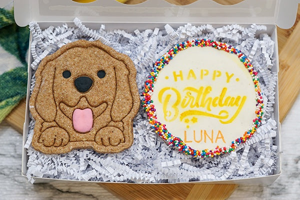 Custom Dog Birthday Box  | Dog Treat 2 Cookie Gift Box
