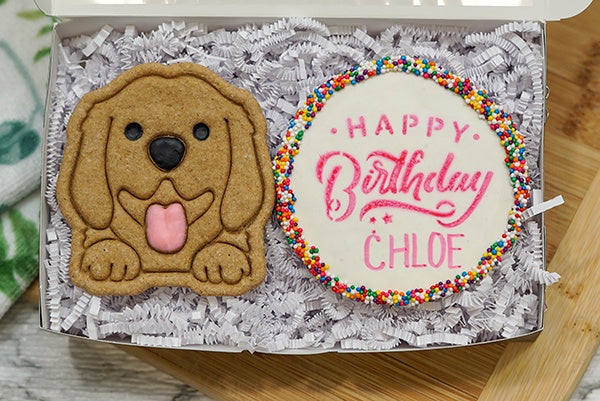 Custom Dog Birthday Box  | Dog Treat 2 Cookie Gift Box