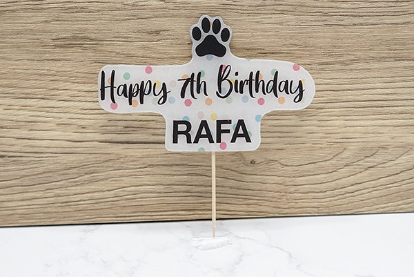 Dog Birthday Personalized Cake Topper