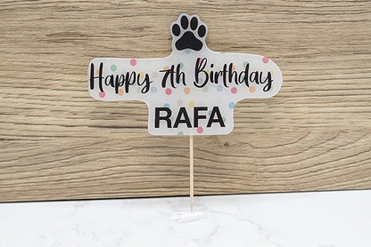 Dog Birthday Personalized Cake Topper