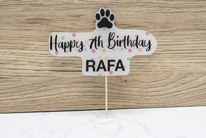 Dog Birthday Personalized Cake Topper