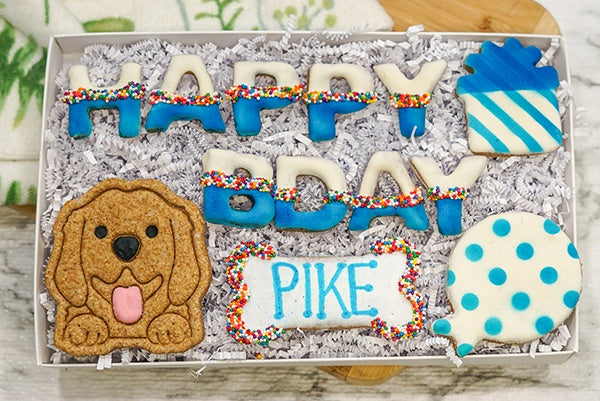 Custom Dog Birthday box | Happy Barkday Cookie Gift Box