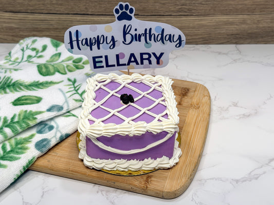 Personalized Vintage Dog Birthday Cake – 4” Square Pup Celebration Cake