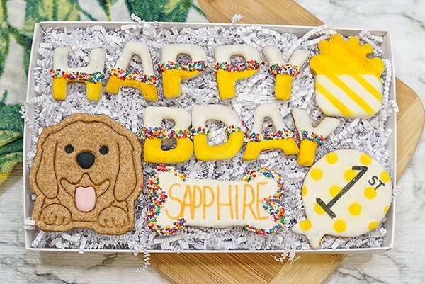 Custom Dog Birthday box | Happy Barkday Cookie Gift Box