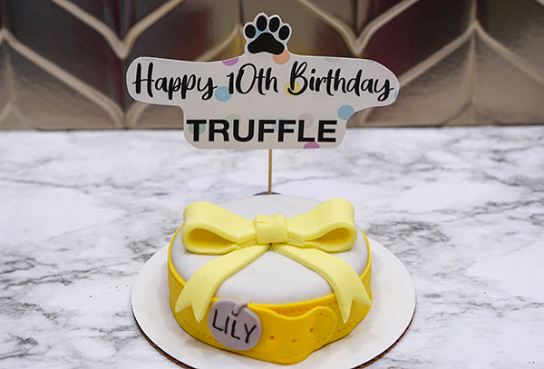 Custom Bowtie  Dog Birthday Cake Treat 4" inch  Pet Gift for Dog Lovers