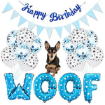 3 Paws Kitchen Dog Birthday Party Decoration 19-pc. Set | Happy Birthday Banner | Confetti Balloons - 3 Paws Kitchen