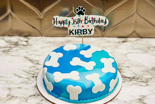 3 Paws Kitchen Dog Cake- 6" Bone Tie Dye Cke - 3 Paws Kitchen