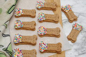 Healthy Dog Treats Peanut Butter Sandwich Bone Cookies- Dog lover gift
