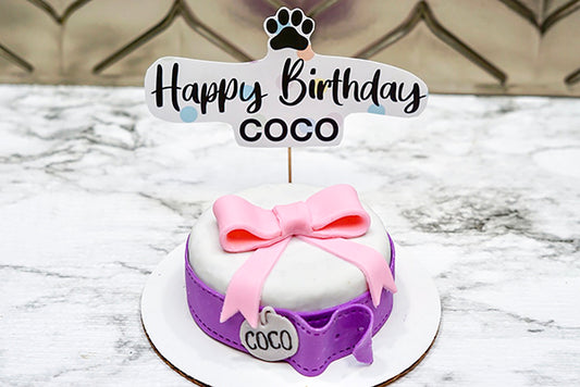 Custom Bowtie  Dog Birthday Cake Treat 4" inch  Pet Gift for Dog Lovers