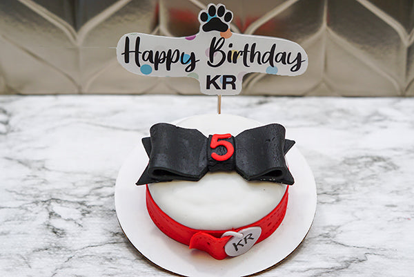 Custom Bowtie  Dog Birthday Cake Treat 4" inch  Pet Gift for Dog Lovers